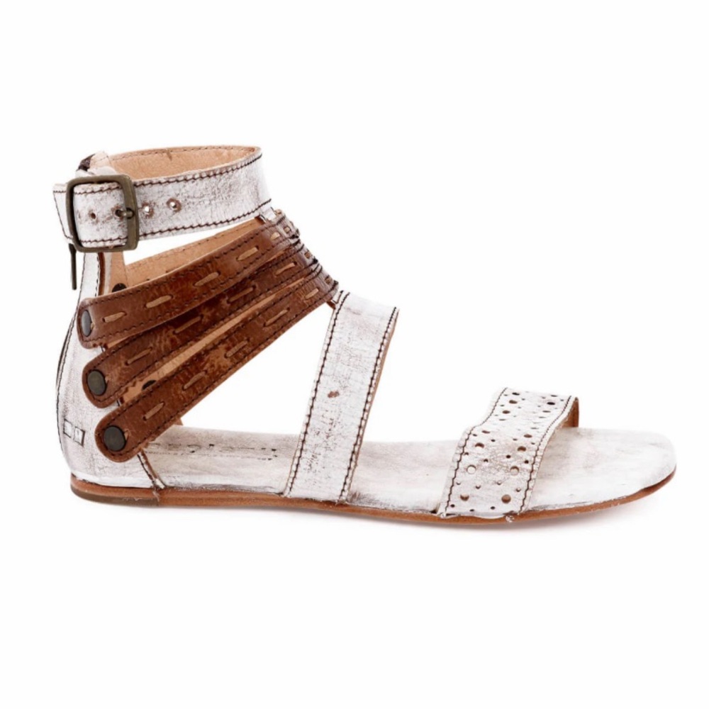 Bed Stu White and Brown Artemis Sandals - Picture 2 of 8